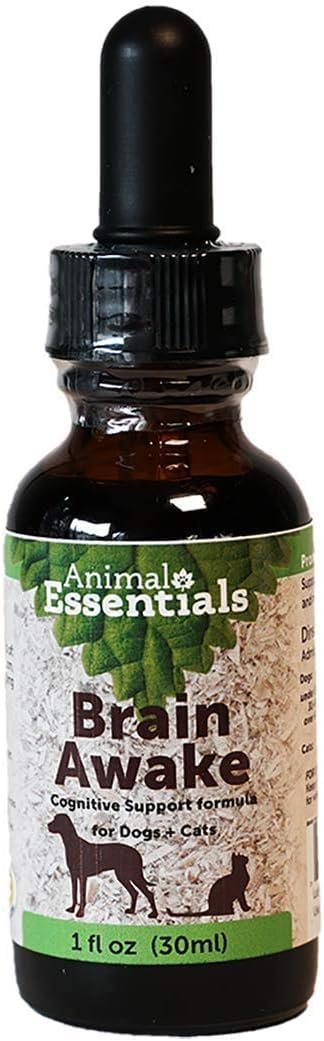 Bottle of Animal Essentials Brain Awake cognitive support for dogs and cats