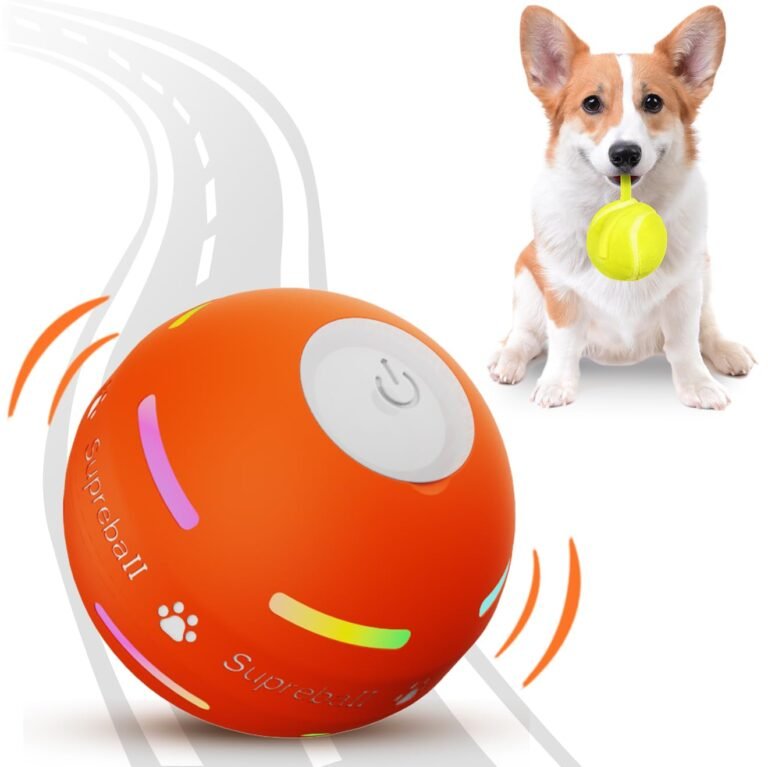 Orange "Supreball" toy with a Corgi holding a yellow ball