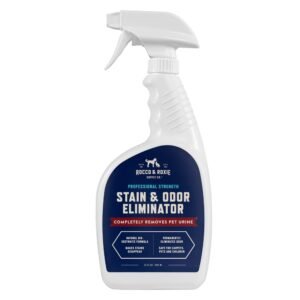 White Rocco & Roxie stain and odor eliminator spray bottle