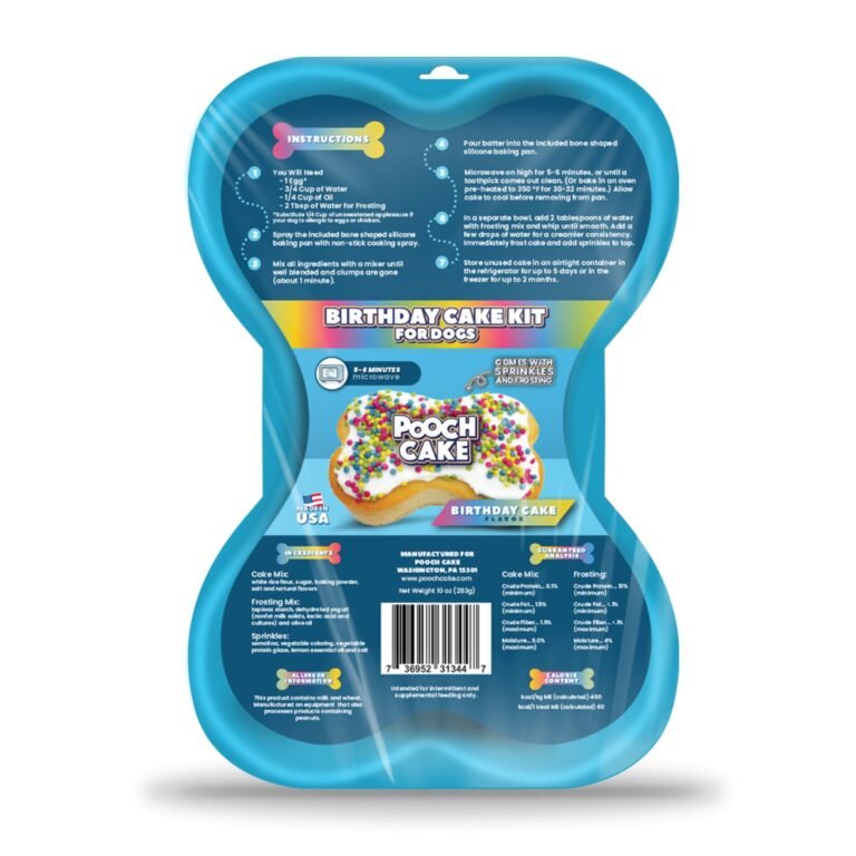 Pooch Cake birthday cake kit for dogs with sprinkles and frosting
