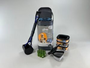 Pet Genie dog waste disposal system with accessories and refills