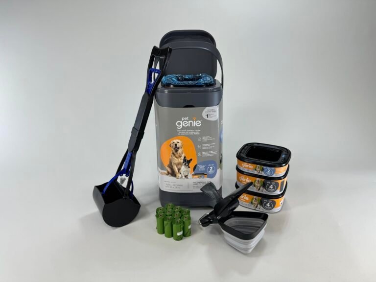 Pet Genie dog waste disposal system with accessories and refills