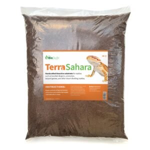 Bag of Terra Sahara bioactive substrate for reptiles, with bearded dragon image