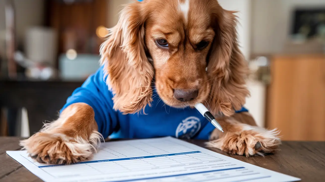 dog filling out a resume